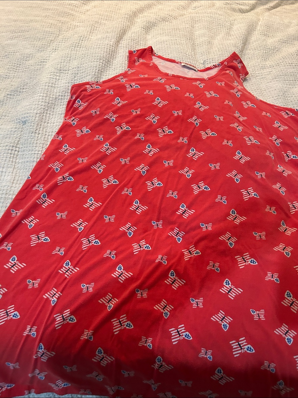 Red Sleeveless Women dress with Flag Print